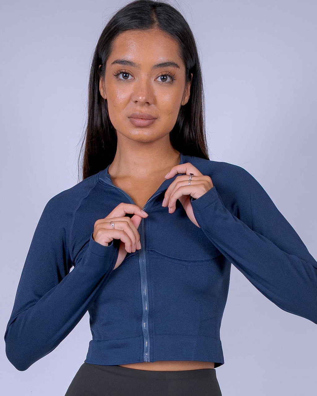 Shift Solid Navy Zip through Jacket