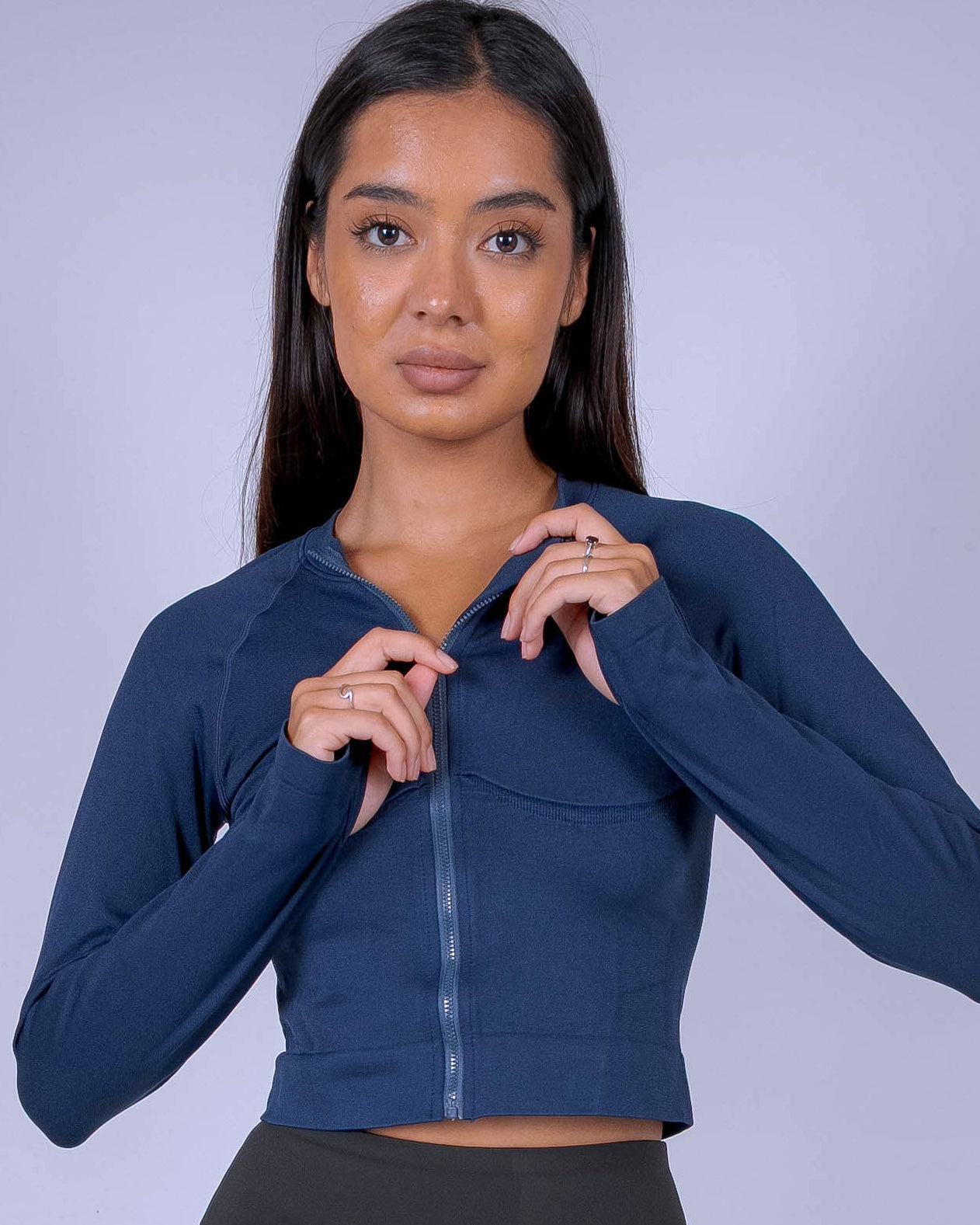 Shift Solid Navy Zip through Jacket