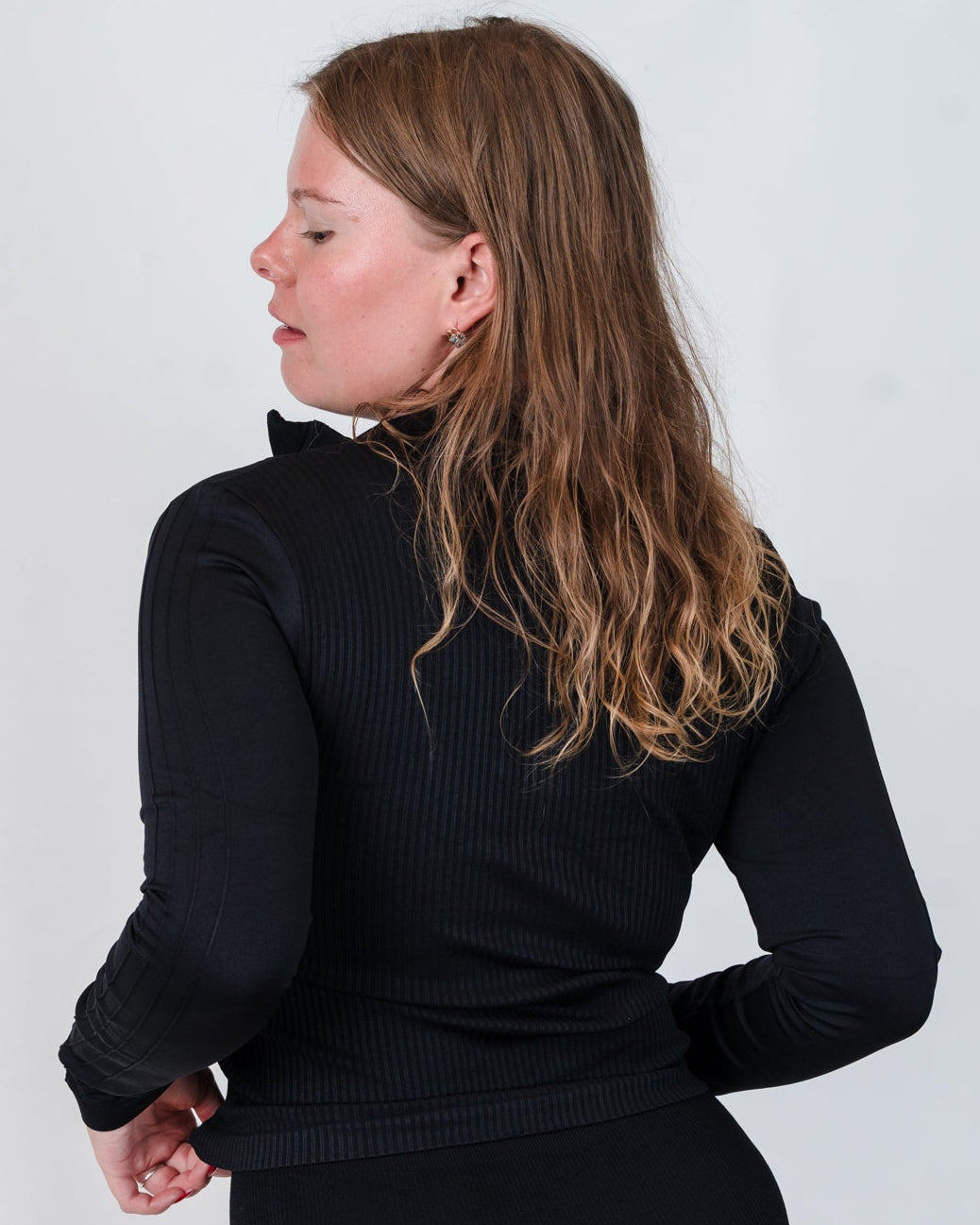 Mono Solid black Zip through Jacket