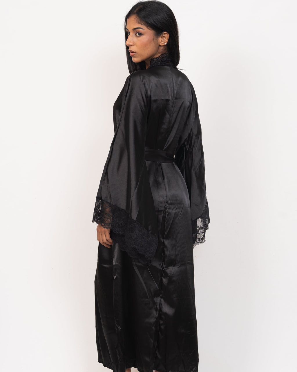 Midnight Satin Robe