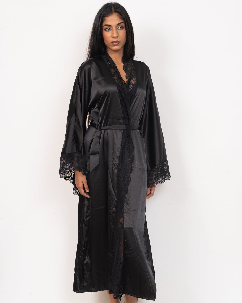 Midnight Satin Robe