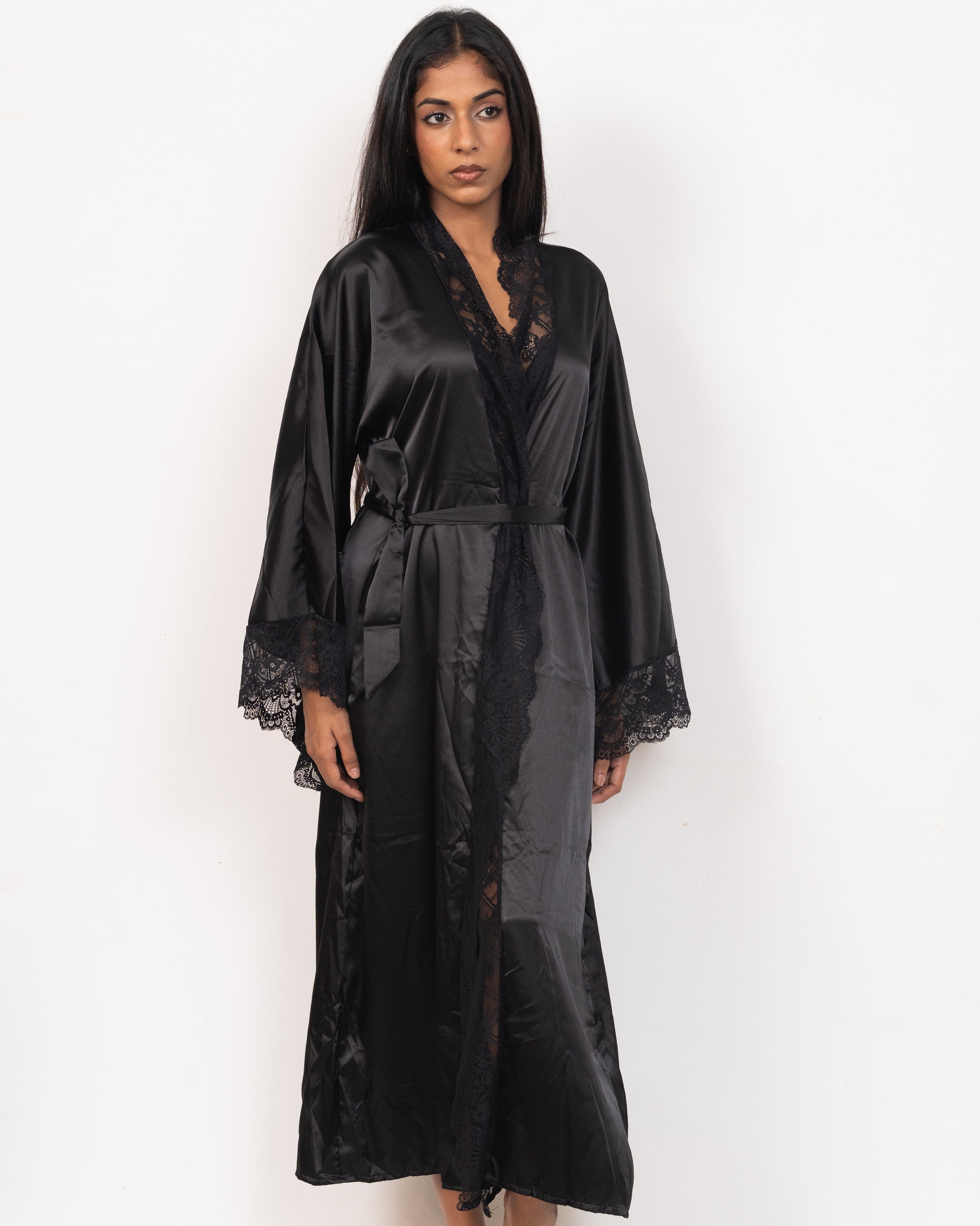 Midnight Satin Robe