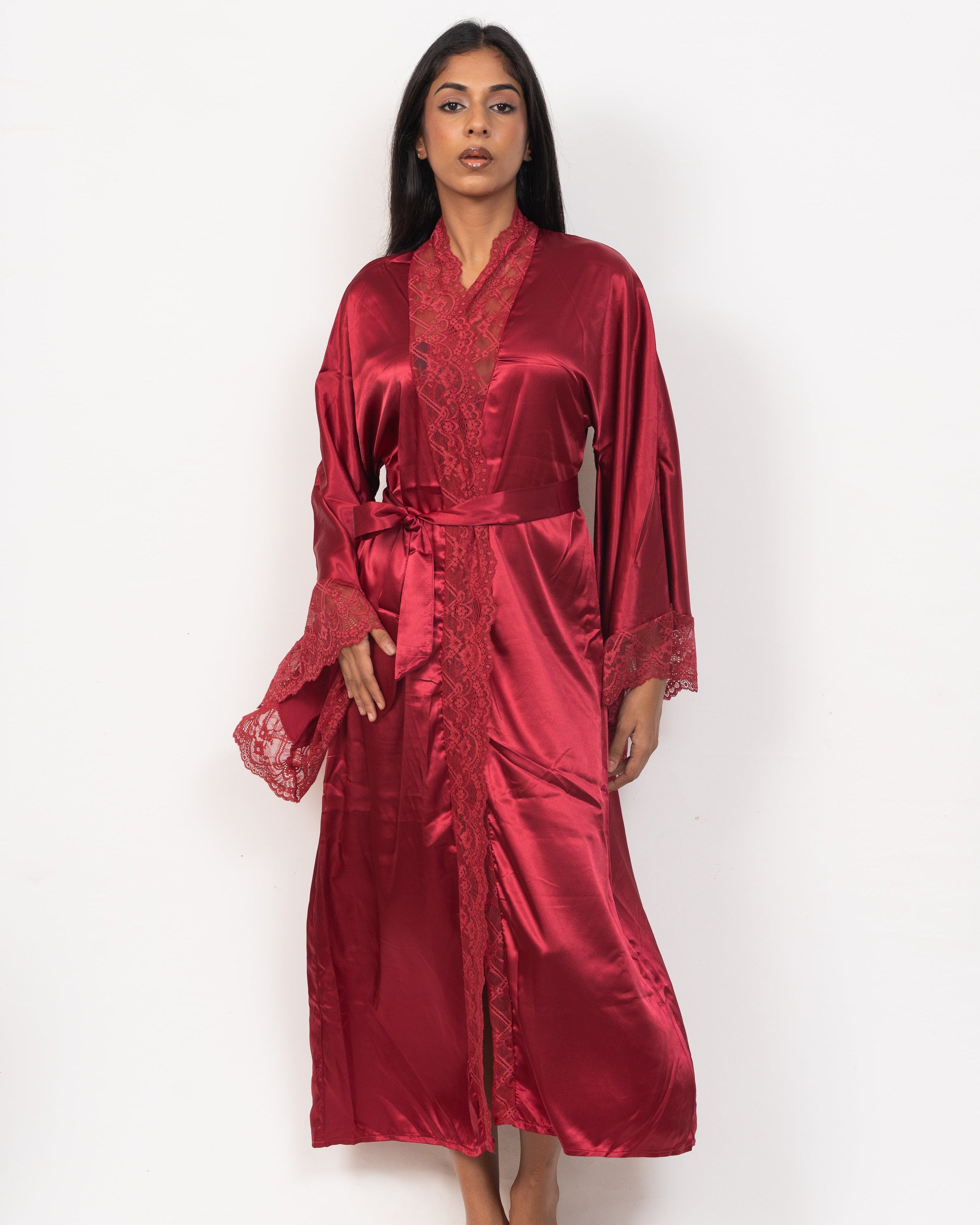 Midnight Satin Robe