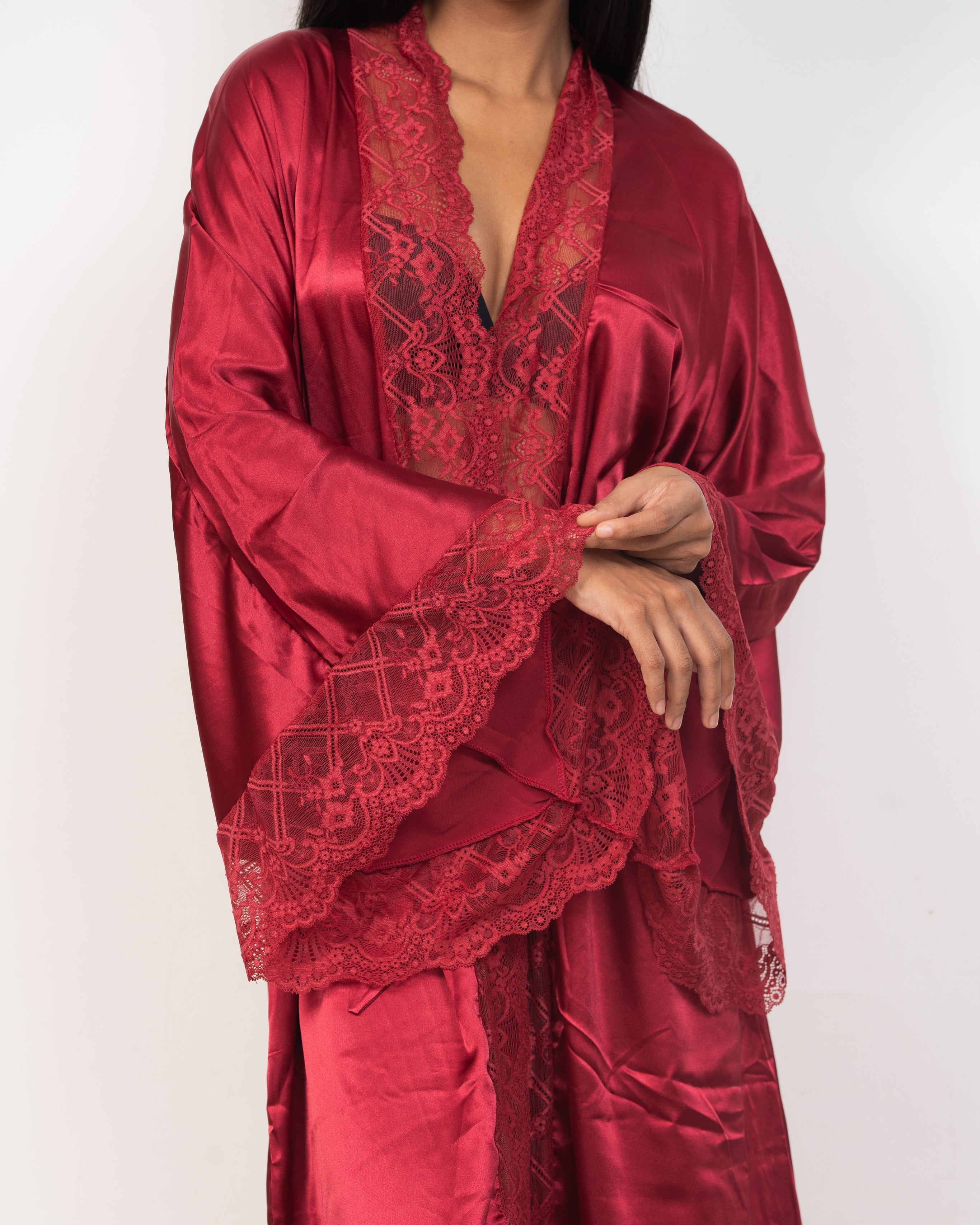 Midnight Satin Robe