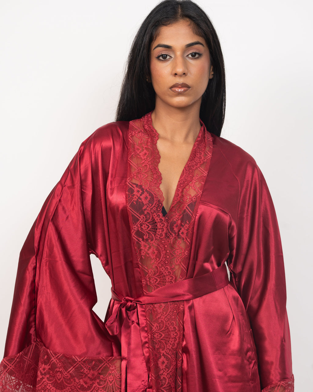 Midnight Satin Robe